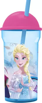 Стакан с соломинкой Холодное сердце: Радужная вода (крышка-полусфера) (460 мл)