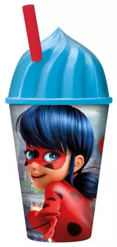 Стакан с соломинкой Леди Баг (430 мл)