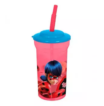 Стакан с соломинкой Леди Баг (460 мл)