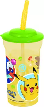 Стакан с соломинкой Покемон (460 мл)