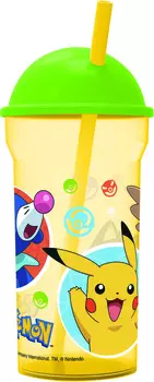 Стакан с соломинкой Покемон (460 мл)