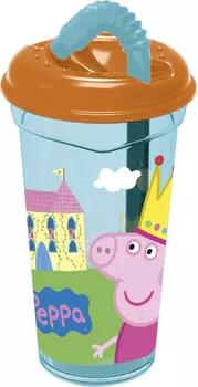 Стакан с соломинкой Свинка Пеппа (400 мл)