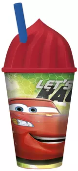 Стакан с соломинкой Тачки: Грани гонок (430 мл)