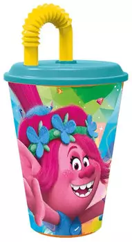 Стакан с соломинкой Тролли 2 (430 мл)