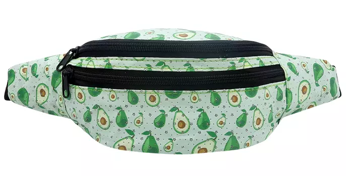 Сумка поясная Авокадо с блестками (мятная)