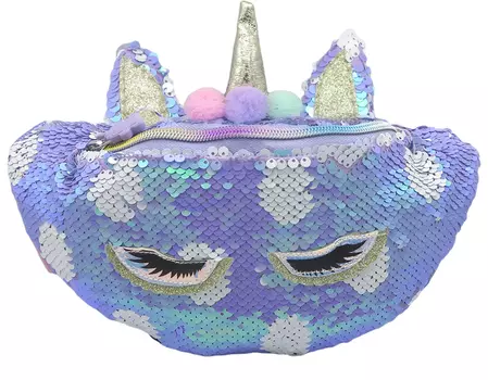Сумка поясная с пайетками Bright Dreams Единорог (фиолетовая)