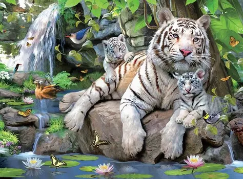 Super 3D Puzzle: Белые тигры Бенгалии