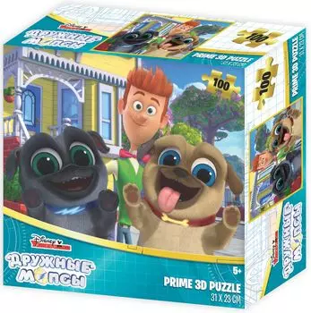 Super 3D Puzzle: Дружные мопсы (100 элементов)