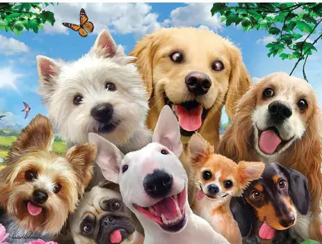 Super 3D Puzzle: Собаки Селфи