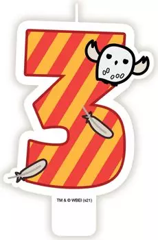 Свеча для торта Harry Potter: Chibi – Цифра 3 (с рисунком в блистере)