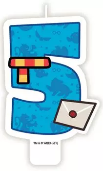 Свеча для торта Harry Potter: Chibi – Цифра 5 (с рисунком в блистере)