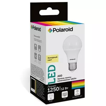 Светодиодная лампа Polaroid 220V A60 12W 4000K E27 1250lm