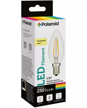 Светодиодная лампа Polaroid 220V C37 FIL 2,2W 4000K E14 250lm