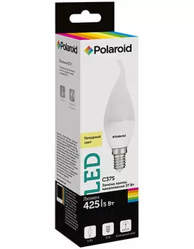 Светодиодная лампа Polaroid 220V C37S 5W 4000K E14 425lm