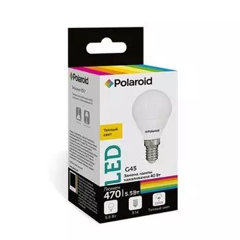 Светодиодная лампа Polaroid 220V G45 5,5W 3000K E14 470lm