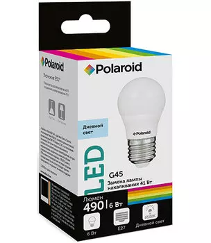 Светодиодная лампа Polaroid 220V G45 6W 6500K E27 490lm
