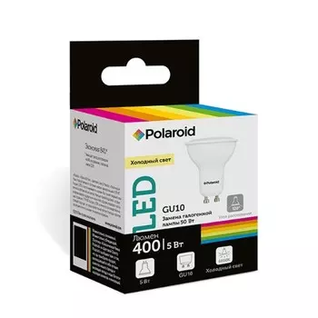 Светодиодная лампа Polaroid 220V GU10 5W 4000K GU10 400lm