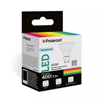 Светодиодная лампа Polaroid 220V GU10 5W 6500K GU10 400lm