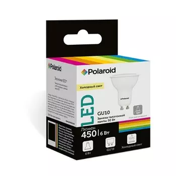 Светодиодная лампа Polaroid 220V GU10 6W 4000K GU10 450lm