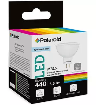 Светодиодная лампа Polaroid 220V MR16 5,5W 6500K GU5.3 440lm