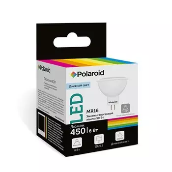 Светодиодная лампа Polaroid 220V MR16 6W 6500K GU5.3 450lm