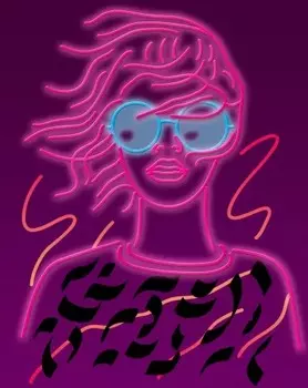 Тетрадь Девушка Неон (А5 80 листов)