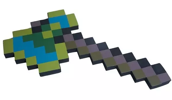 Топор 8Бит Алмазно-золотой пиксельный (41 см)