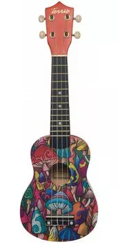 Укулеле сопрано Terris JUS-20 MUSHROOM – рисунок Грибы (красная)