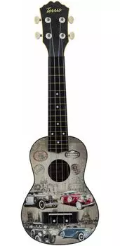 Укулеле сопрано Terris PLUS-70 CARS – рисунок Машины