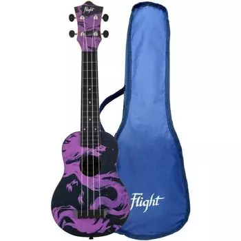 Укулеле сопрано Travel Flight TUS-40 DRAGON + чехол – рисунок Дракон