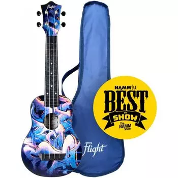 Укулеле сопрано Travel Flight TUS-40 GRAFFITI – рисунок Граффити (чёрная)