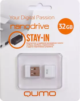 USB накопитель Qumo 32 ГБ Nano White