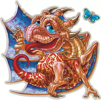 Wooden Puzzles: Дракон и бабочка