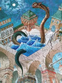 Wooden Puzzles: Купание разноцветного дракона