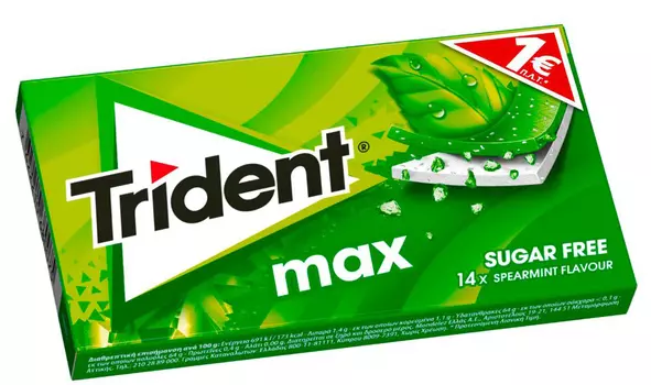 Жевательная резинка Trident Max Spearmint со вкусом мяты