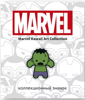Значок деревянный Marvel Kawaii: Халк