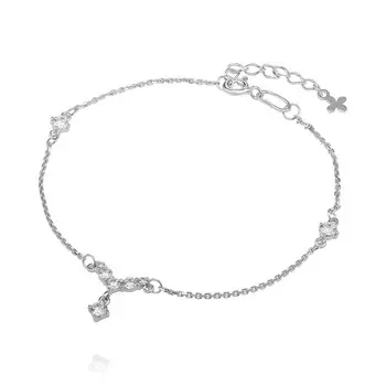 Браслет из белого золота 585 пробы с фианитом