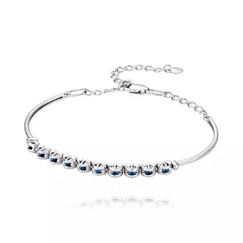 Браслет из белого золота 585 пробы с сапфиром