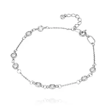 Браслет из белого золота 585 пробы с фианитом