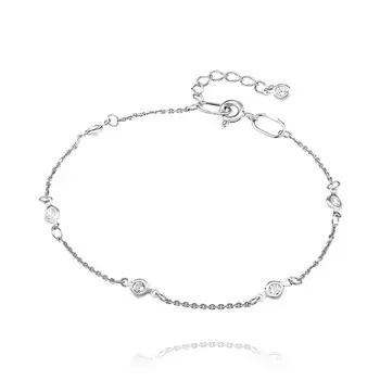 Браслет из белого золота 585 пробы с фианитом