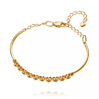 Браслет из красного золота 585 пробы с сапфиром