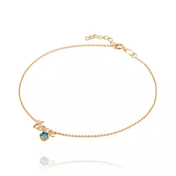 Браслет из красного золота 585 пробы с топазом