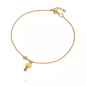 Браслет из красного золота 585 пробы с топазом