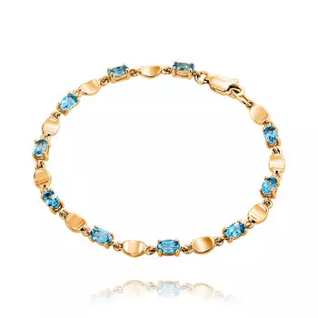 Браслет из красного золота 585 пробы с топазом