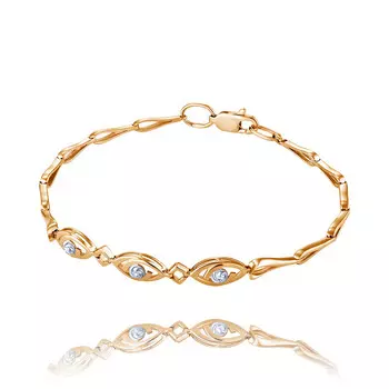 Браслет из красного золота 585 пробы с бриллиантом