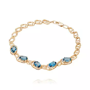 Браслет из красного золота 585 пробы с топазом