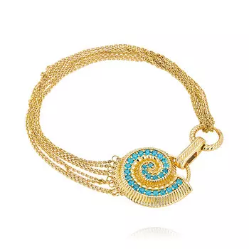 Браслет из желтого золота 585 пробы с топазом