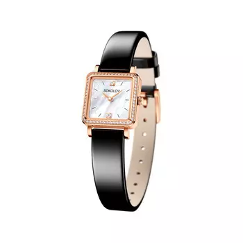 Часы из красного золота 585 пробы с фианитом