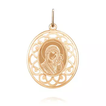 Икона из красного золота 585 пробы с бирюзой