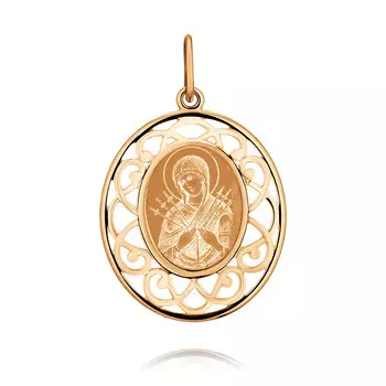 Икона из красного золота 585 пробы с бирюзой